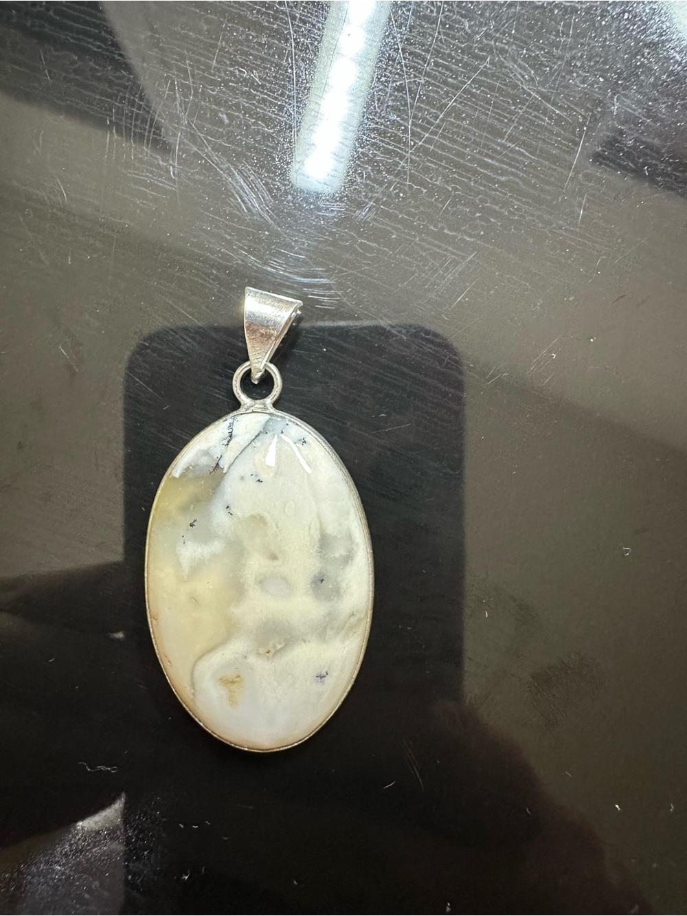 Women's Jewelry Cream Jasper Oval Pendant - Unbranded